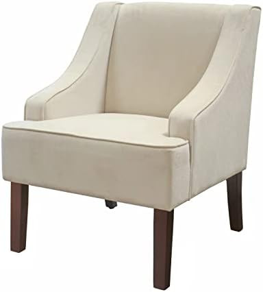 HomePop Swoop Arm Living-Room-Chairs, Light Cream Velvet | Amazon (US)