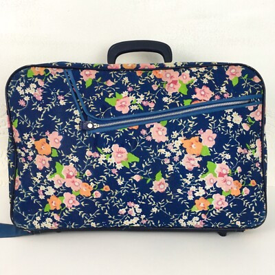 vintage 60s flower power floral suitcase travel carry on bag MCM | eBay US