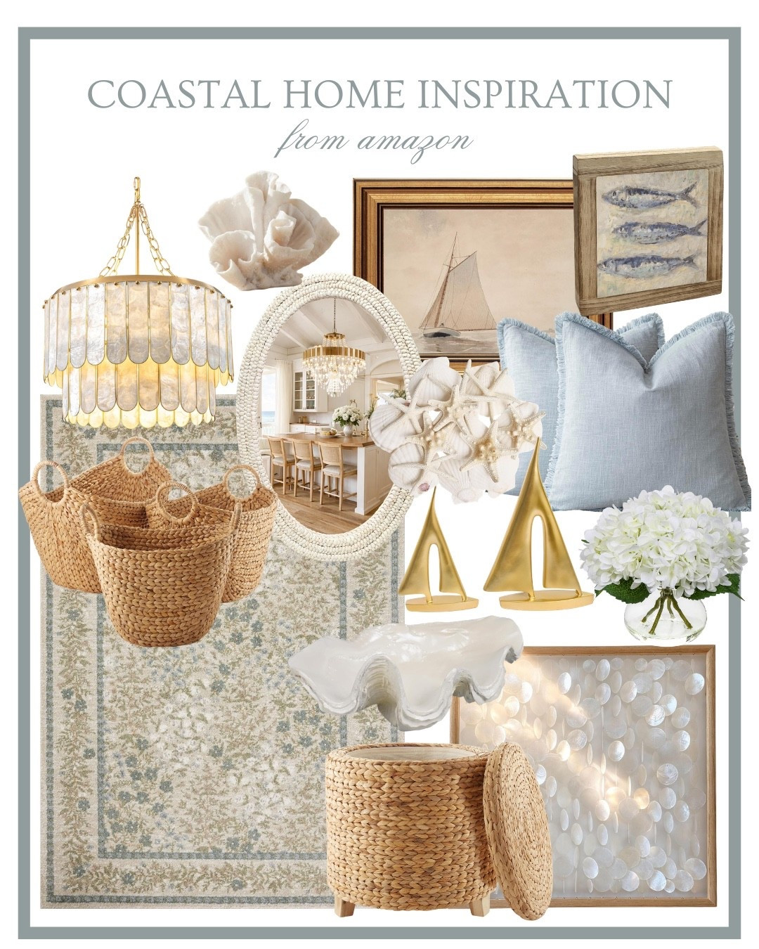 Elegant coastal home inspiration 🤍 All from Amazon! Coastal home decor, Amazon home, elegant home, blue and white home, coastal grandmother home, coastal granddaughter home 

#LTKHome