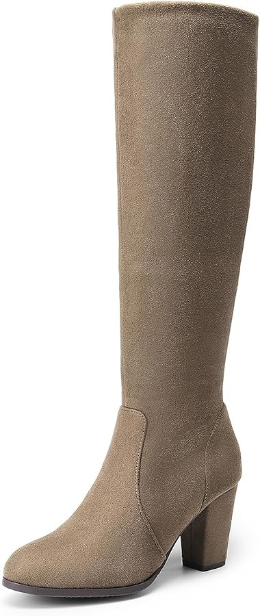DREAM PAIRS Women's Chunky Heel Knee High Boots | Amazon (US)
