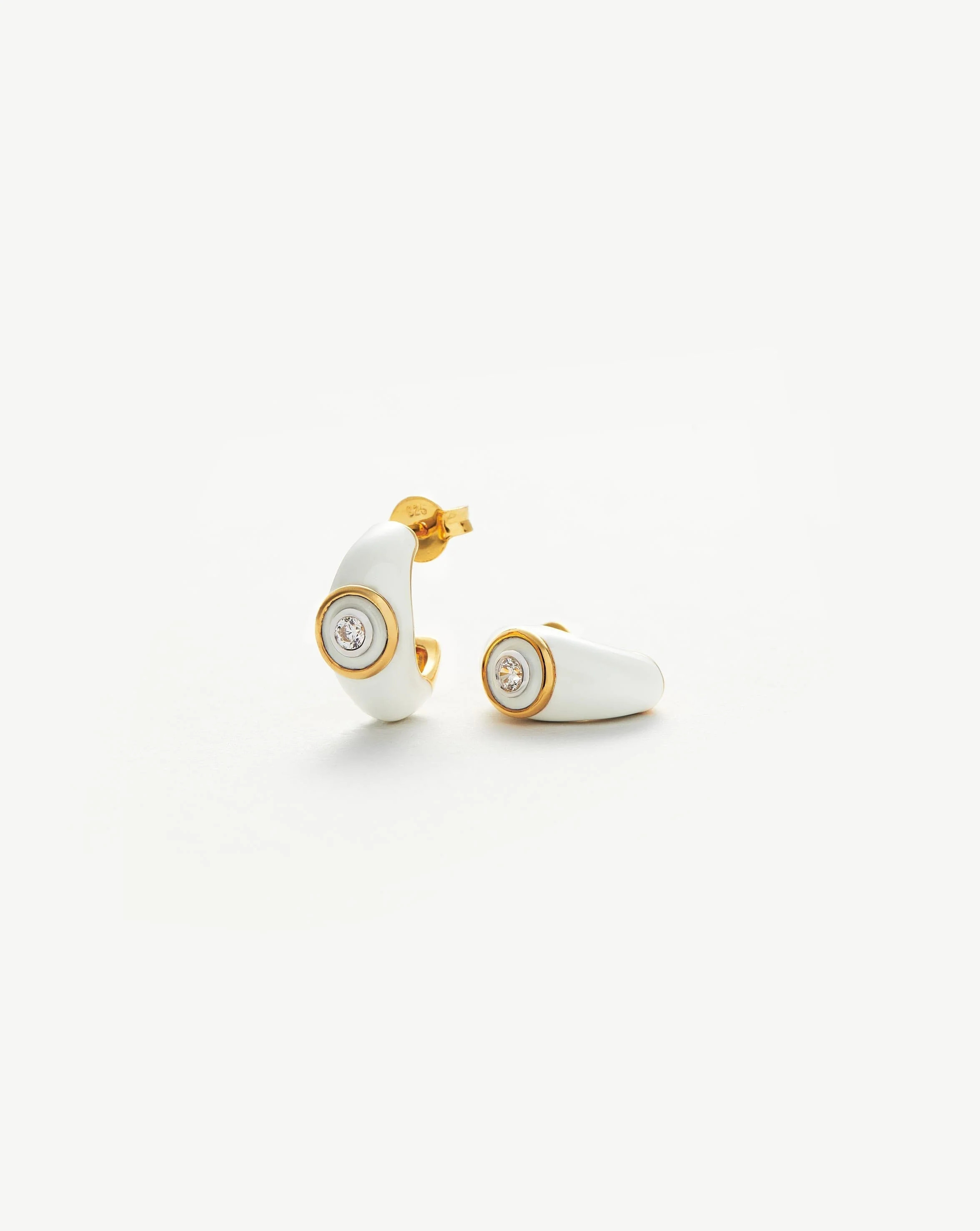 Enamel & Stone Dome Small Hoop Earrings | Missoma UK
