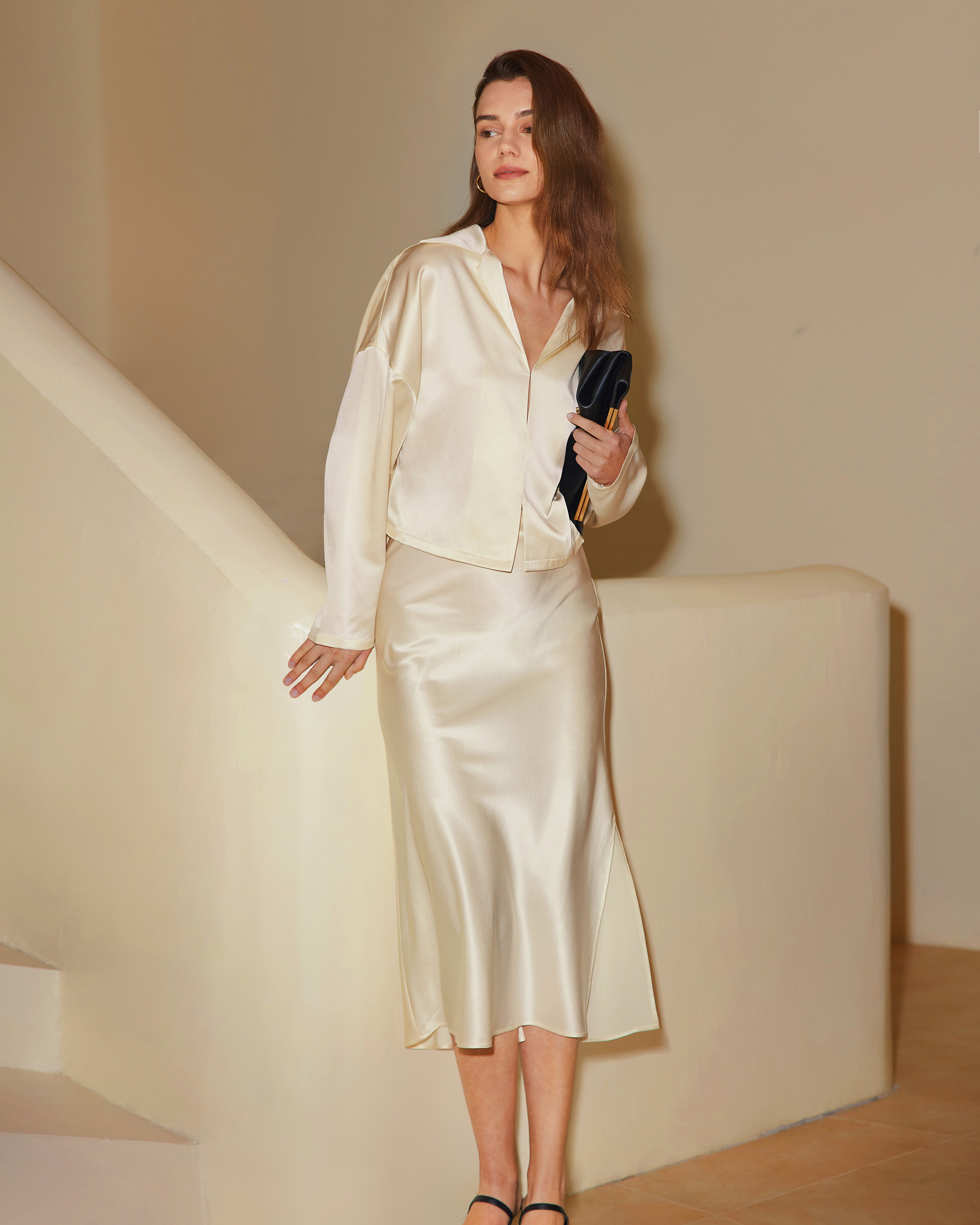 Minimalist Aesthetic Silk Poppy Skirt | LilySilk