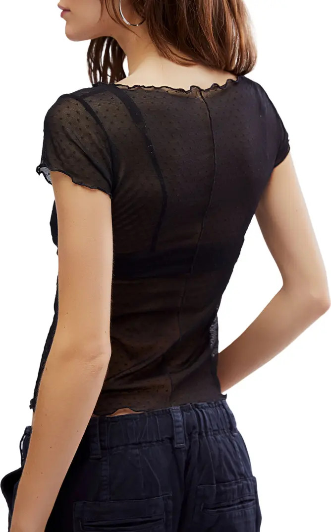 Free People On the Dot Mesh Baby Tee | Nordstrom | Nordstrom