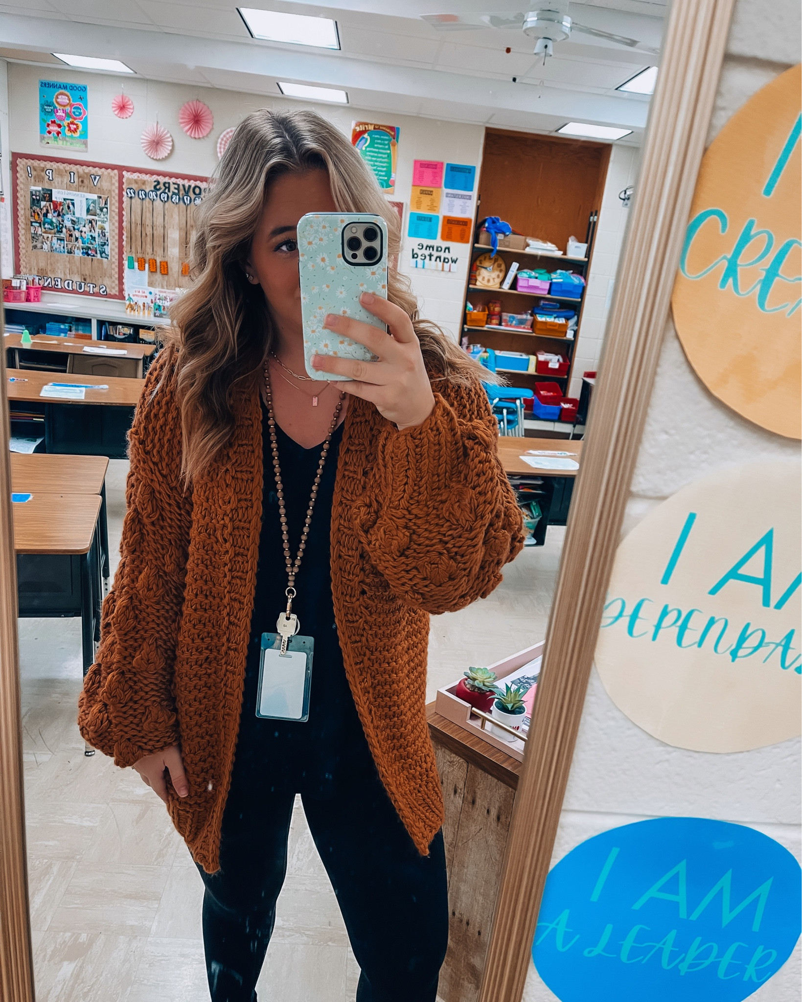 Cute fall cardigan - puff ball popcorn sleeve cardigan for fall - Thanksgiving outfit - fall burnt orange cardigan perfect for chilly dates or family get togethers 

#LTKmidsize #LTKSeasonal #LTKstyletip