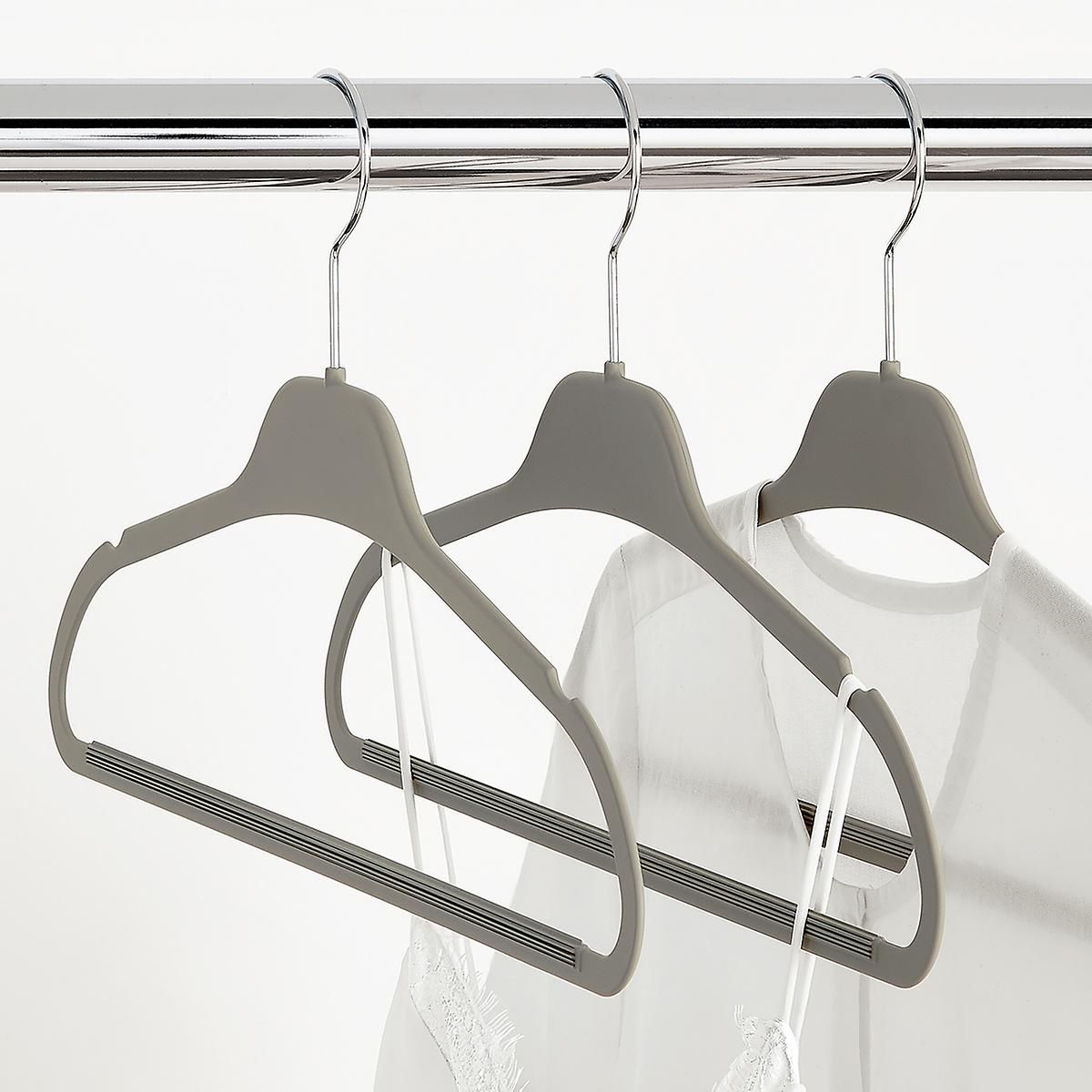 Grey Non-Slip Rubberized Suit Hangers Case of 40 | The Container Store