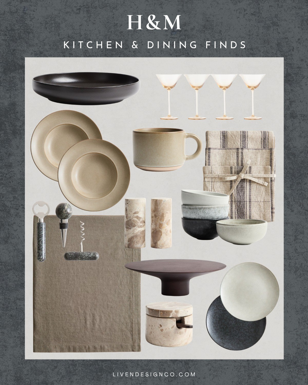 H&M kitchen and dining finds. Home decor. Salt cellar. Serving bowl. Dinnerware. Modern dining. Cake stand. Table linens. 

#LTKSeasonal #LTKHome #LTKSaleAlert