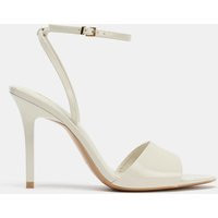 Zara - Patent-Finish Heeled Sandals - Ecru - 4 - Woman | Zara UK