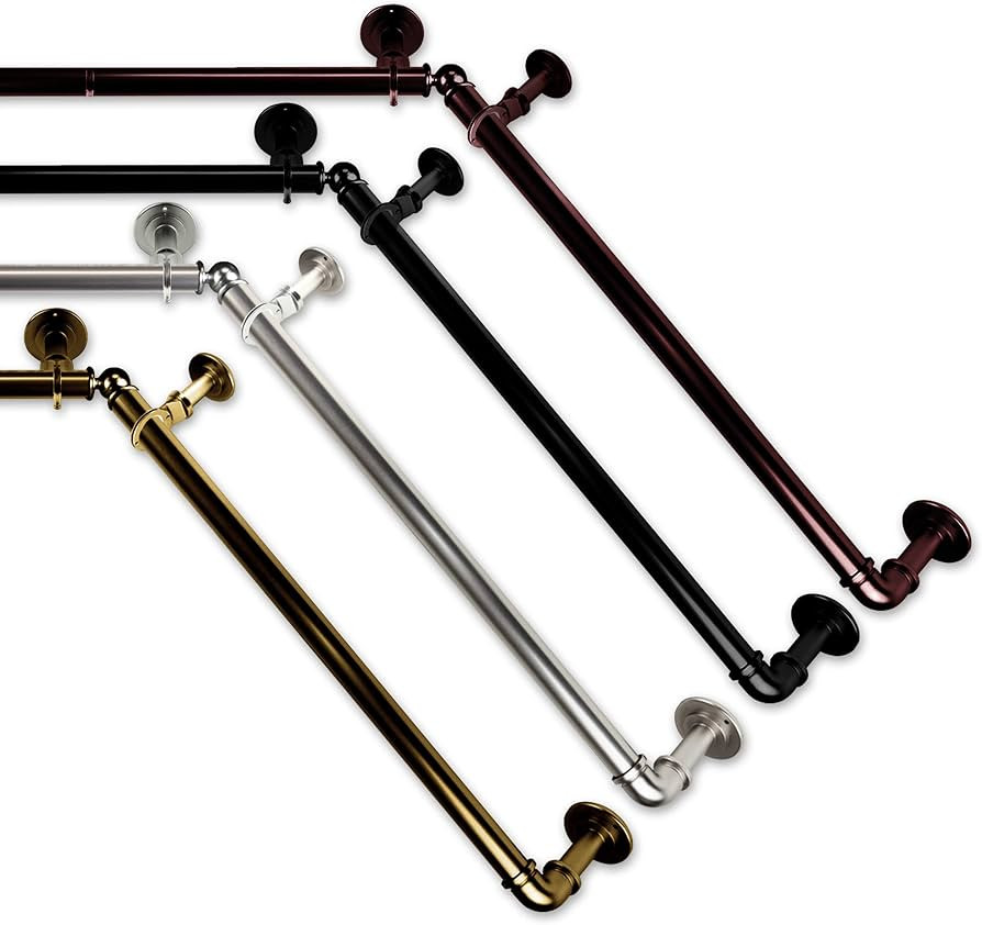 A&F Rod Decor 1 inch Pipe Bay Window Curtain Rod 23"-41", 41"-78"- Antique Brass | Amazon (US)