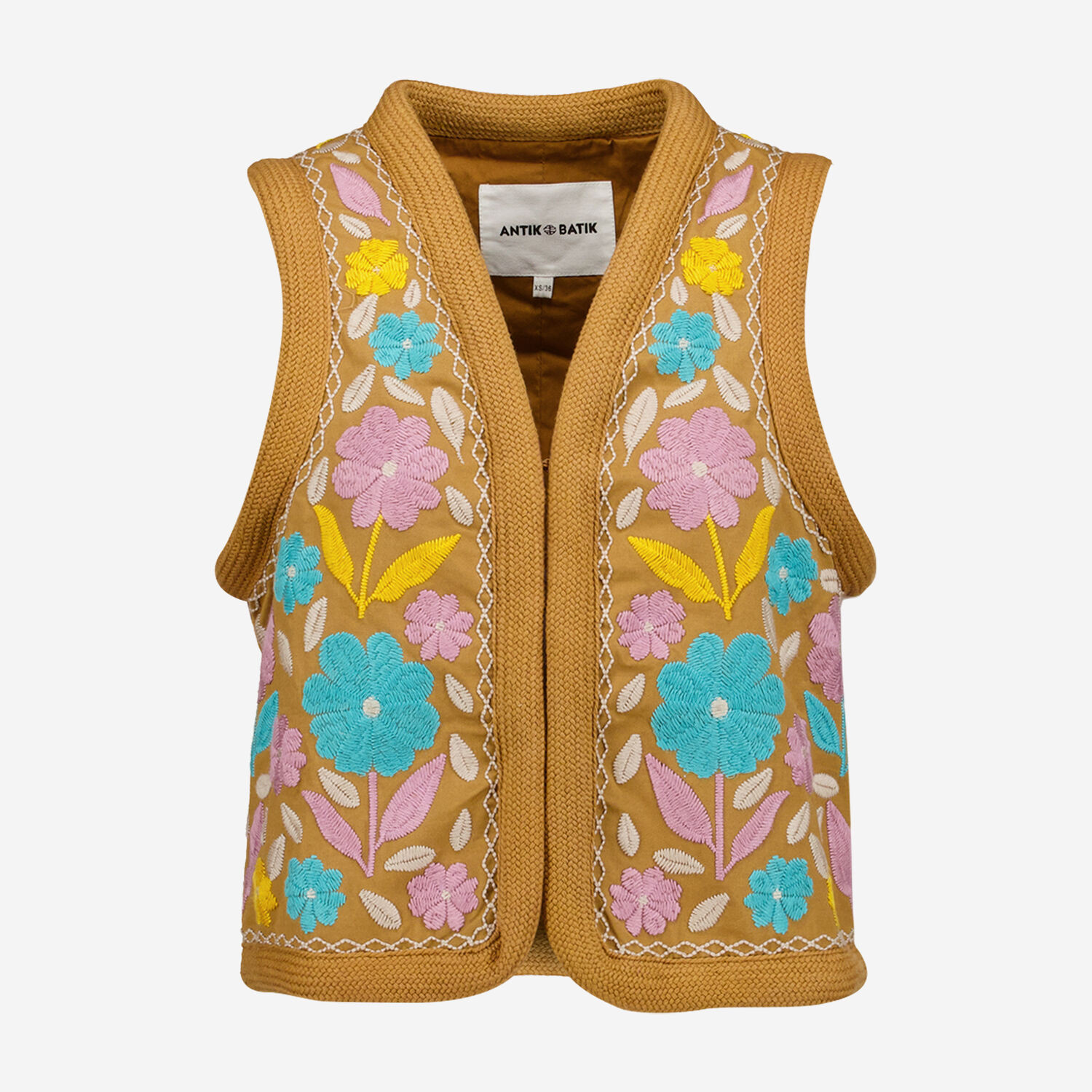 Brown Floral Embroidered Gilet | TK Maxx