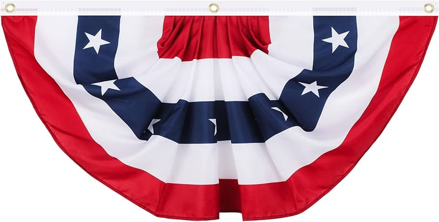 Tatuo Patriotic Decorations, 4th of July Pleated Fan Flags American Us Bunting Flag Stars and Str... | Amazon (US)