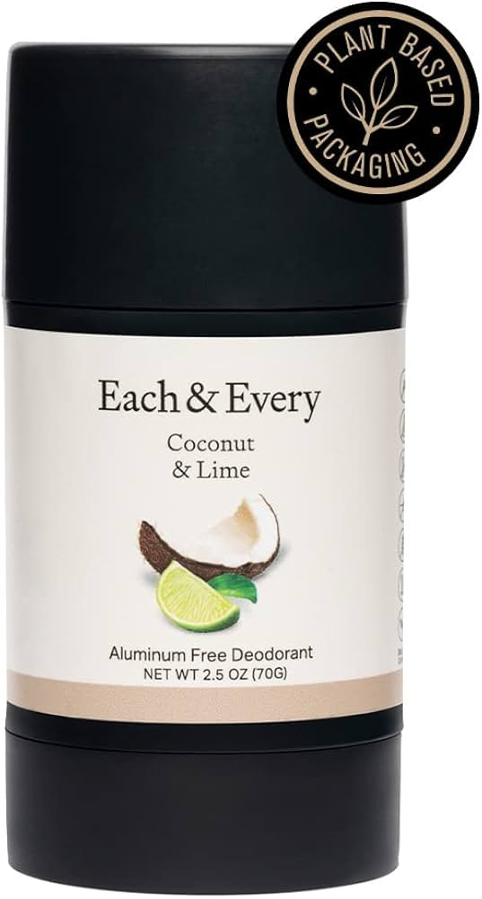 Each & Every Natural Aluminum-Free Deodorant for Sensitive Skin with Essential Oils, Plant-Based Pac | Amazon (US)