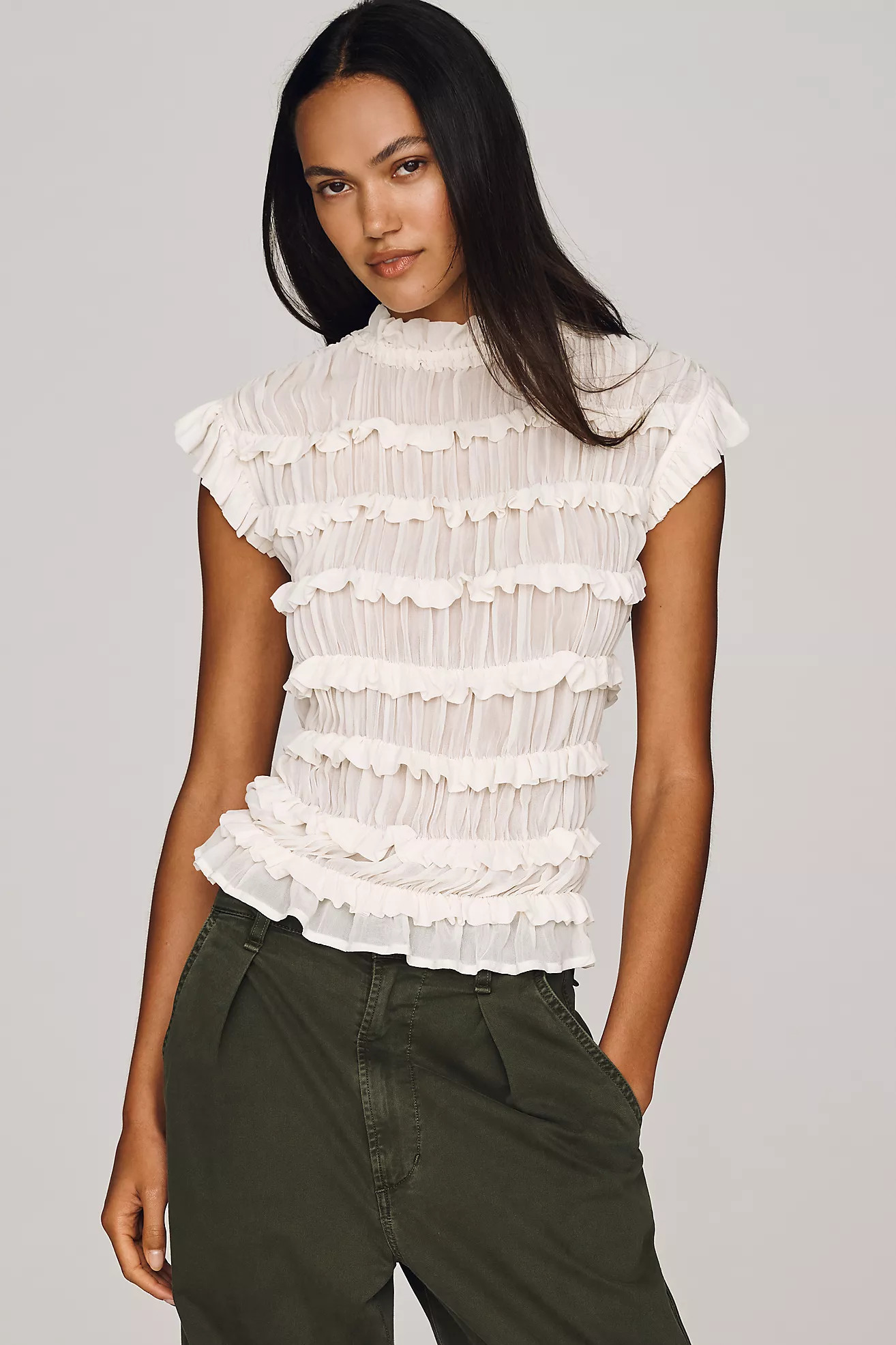 By Anthropologie Layered Ruffle Top | Anthropologie (US)