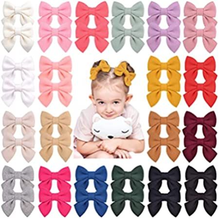 40PCS Baby Hair Bows Clips Felt Woolen Hair Accessories Hair Bows for Toddler Girls Infants Kids and | Amazon (US)