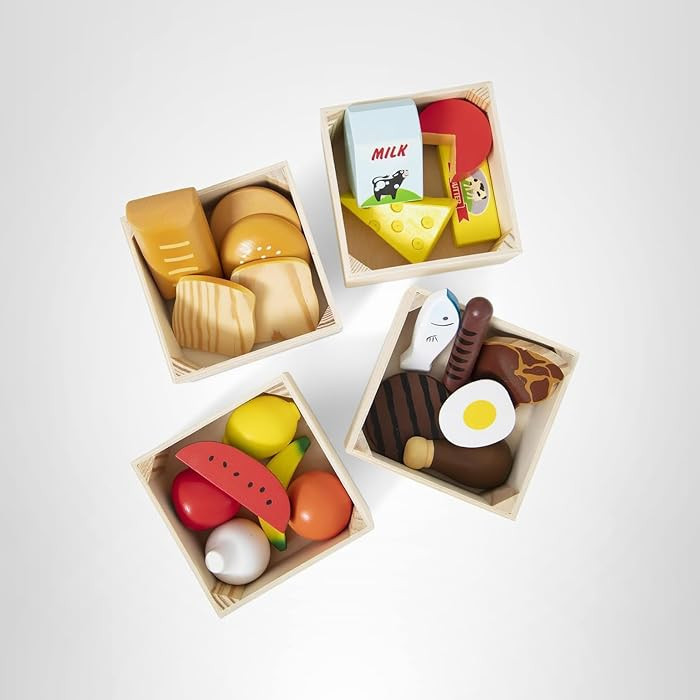 Melissa & Doug Food Groups - 21 Hand-Painted Wooden Pieces and 4 Crates | Amazon (US)