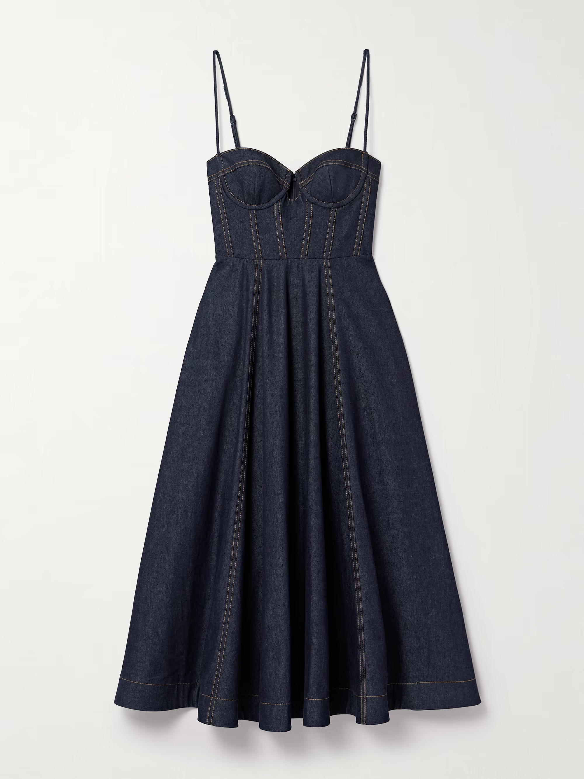 Crush denim midi dress | NET-A-PORTER (US)