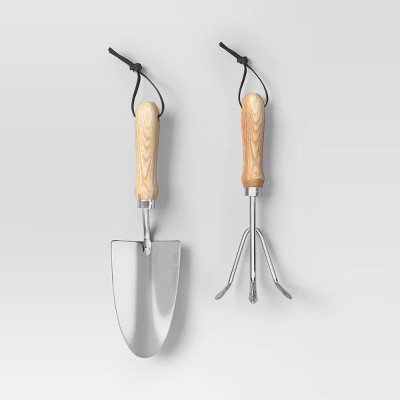 2pc Dig Gardening Tool Set Stainless Steel Finish - Threshold™ | Target