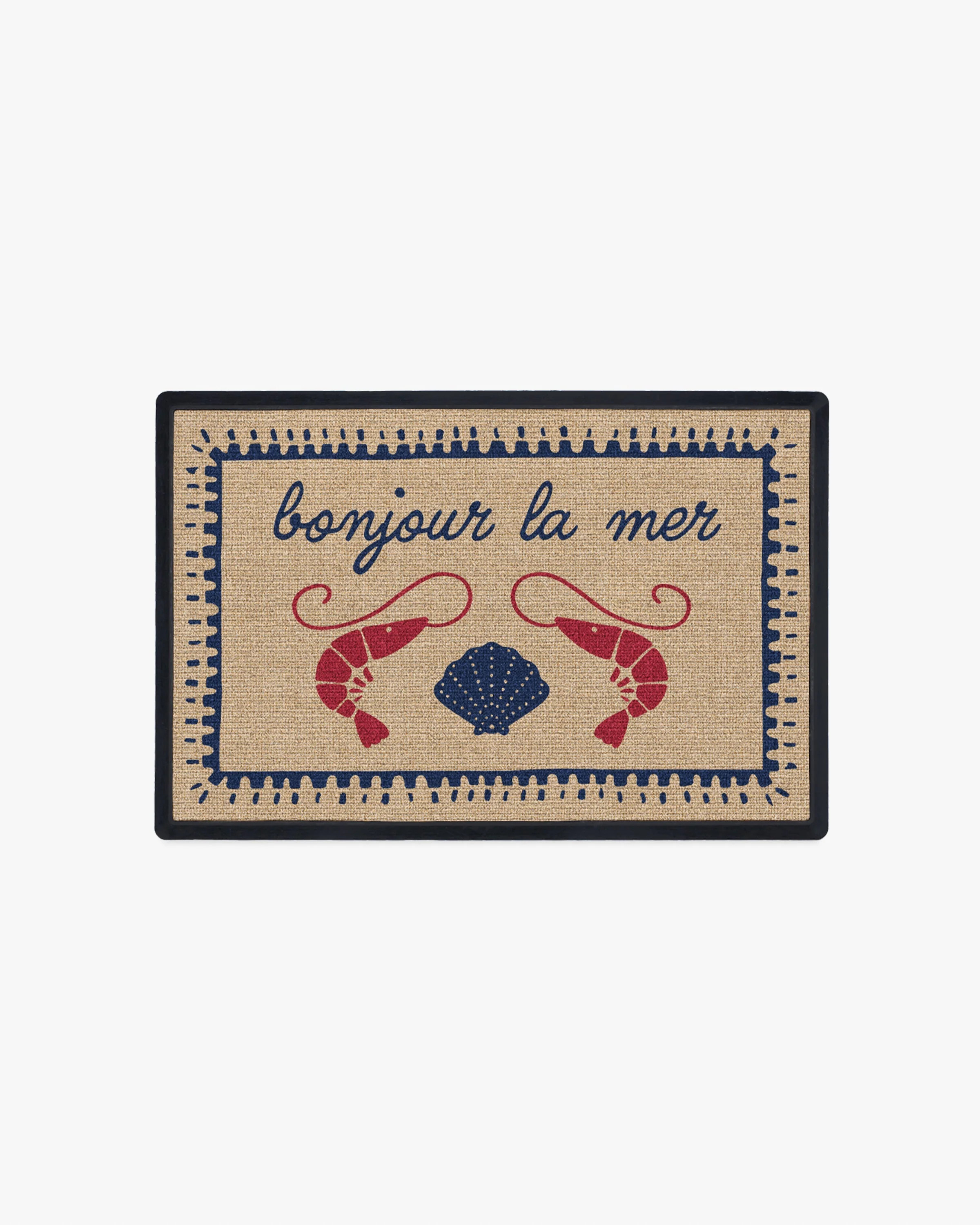 Bonjour Red & Navy Doormat | Ruggable US | Ruggable