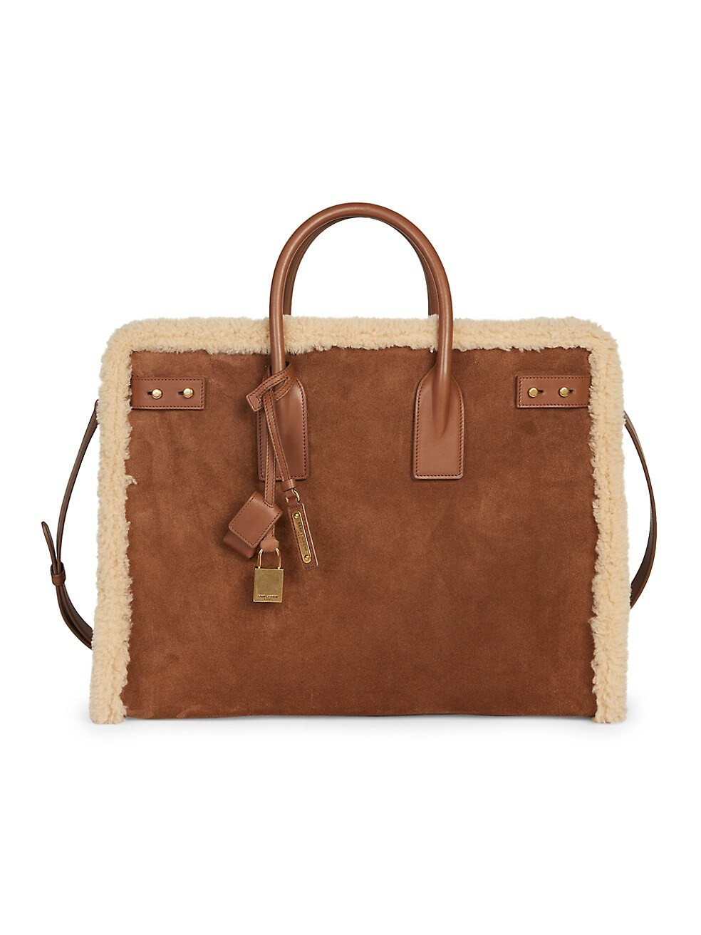 Sac De Jour Thin Large In Shearling And Suede | Saks Fifth Avenue