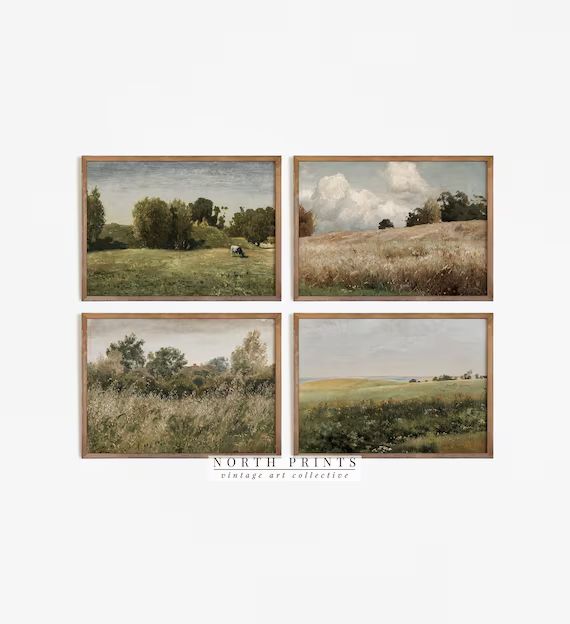 Country Landscape Gallery Wall Print Set  Vintage Paintings  - Etsy | Etsy (US)