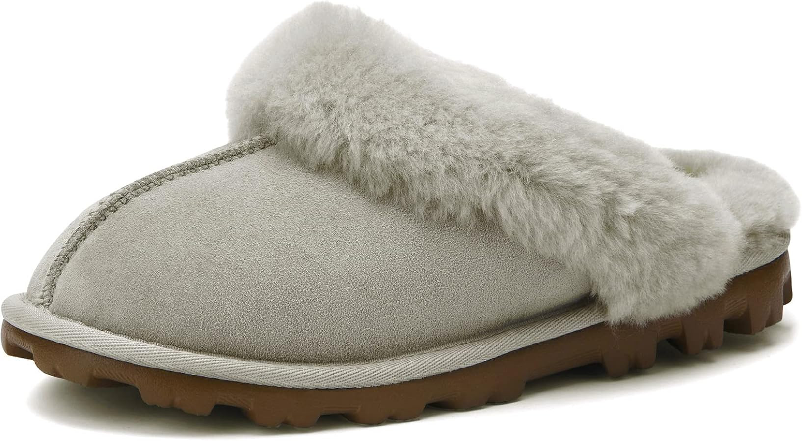 WaySoft Genuine Australian Sheepskin Women Slippers, 100% Shearling Hard Bottom Slippers for Wome... | Amazon (US)