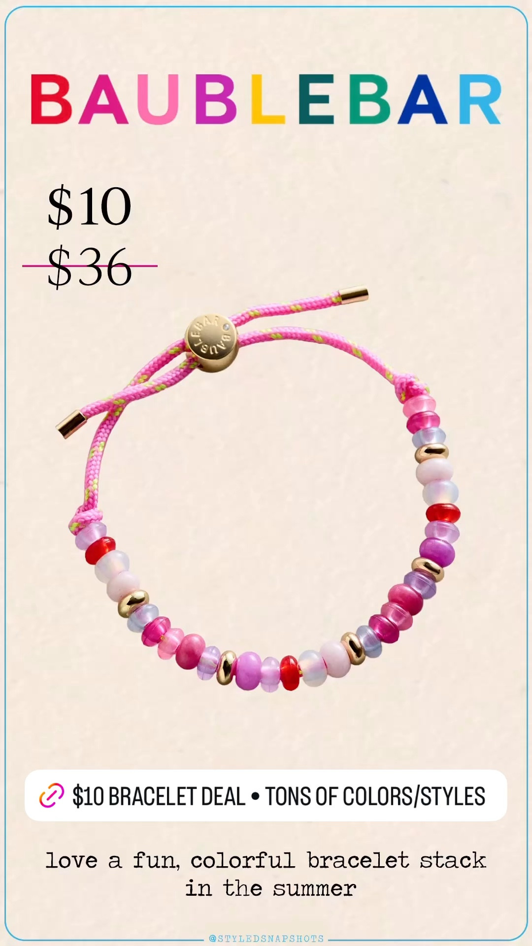 $10 bracelets at baublebar! Tons of colors and styles to choose from 

#LTKSaleAlert