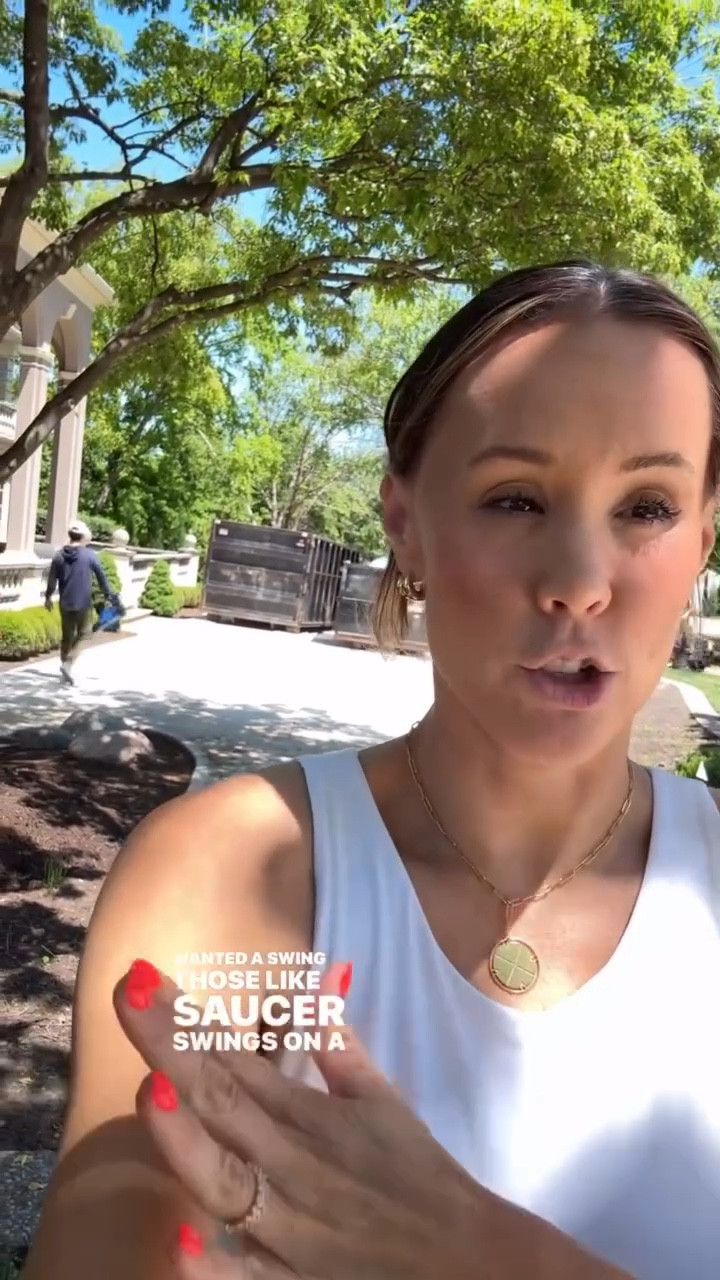 I’ve wanted a saucer swing forever! Trying to pick the perfect tree… but my husband keeps getting distracted by the leaf blower 😂🌳
#villacusick #backyardprojects #saucerswing #husbandlife #outdoorfun 

#LTKFamily #LTKHome #LTKKids