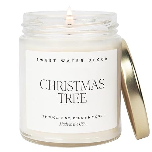 Sweet Water Decor Christmas Tree Candle | Pine Needles, Cedarwood, Cypress, and Evergreen Soy Hol... | Amazon (US)