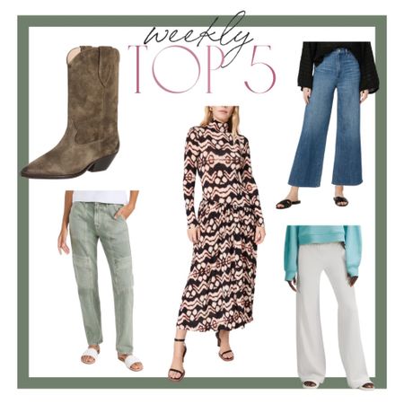 Weekly // Top 5 

1. Lululemon Ribbed Pants 
2. Joe’s Mia Denim
3. AGOLDE green cargo denim 
4. Ulla Johnson Dress 
5. Isabel Marant western boots 

#LTKstyletip #LTKSeasonal