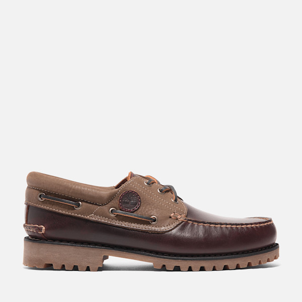 Men's Timberland® Authentics 3-Eye Boat Shoe in BURGrain | Timberland (US)