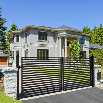 Steel Dual Swing Driveway Gate - MILAN Style | Wayfair North America