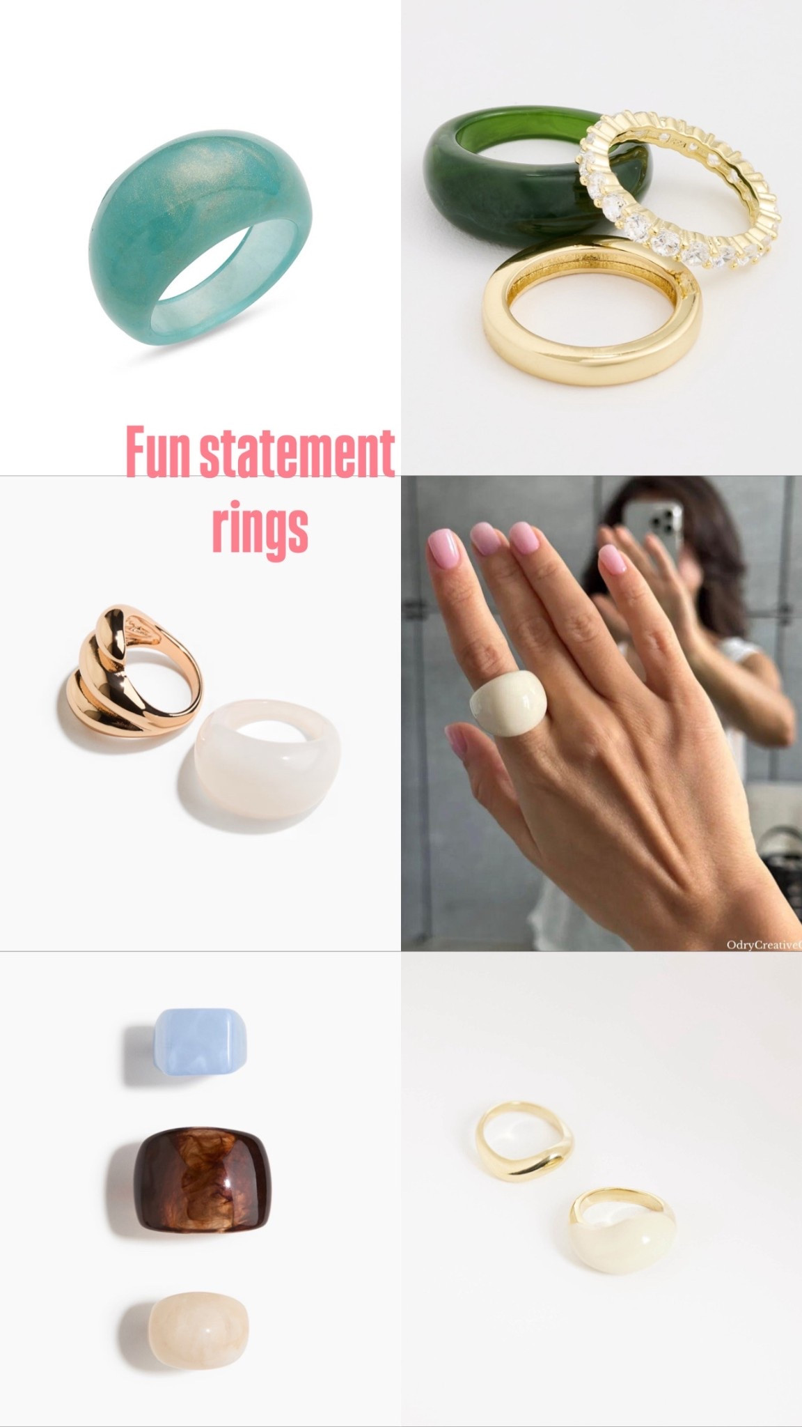 Add a fun statement ring. Perfect Spring & summer accessory  

#LTKdayinmylife #LTKgrwm
