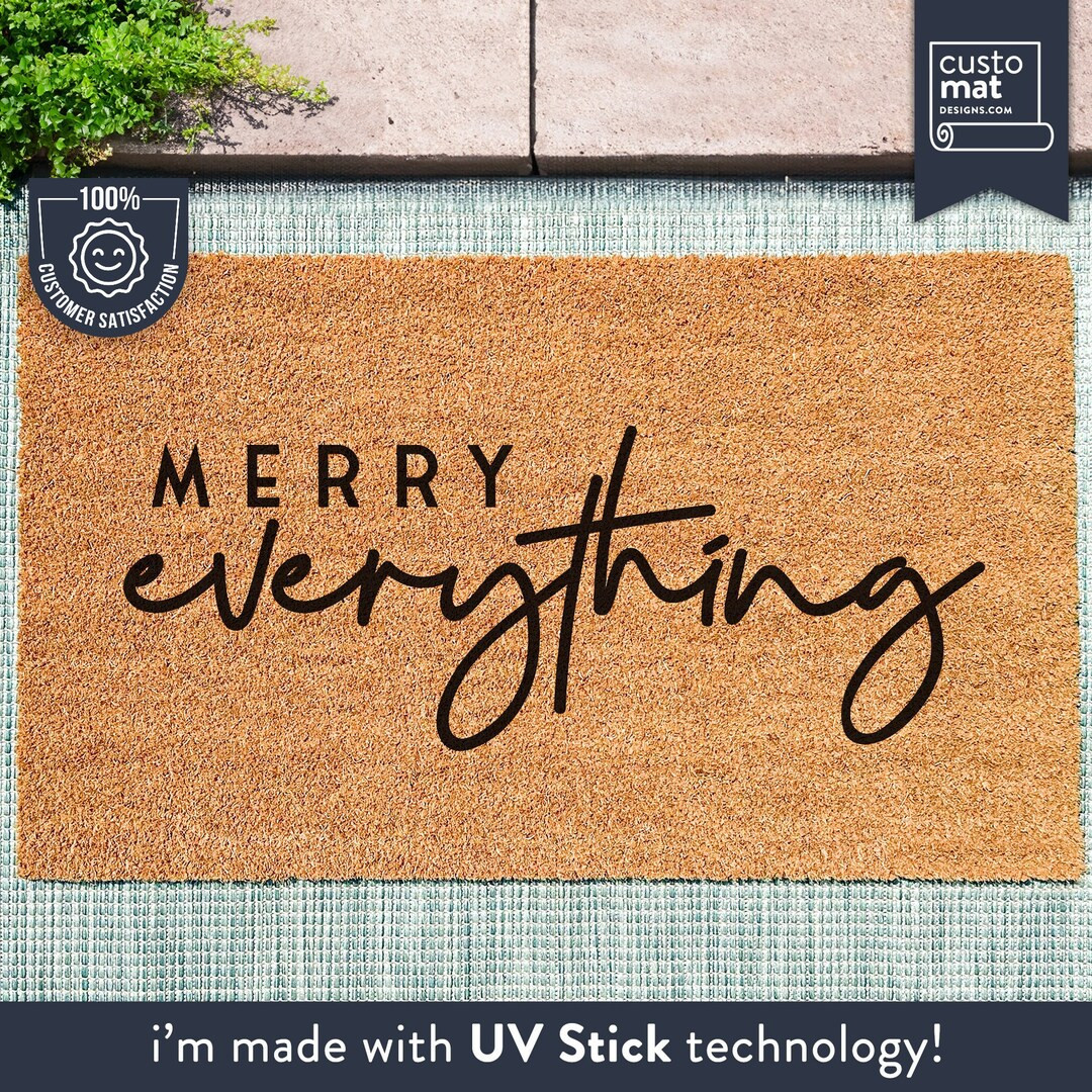 Merry Everything Christmas Doormat - Christmas Door Mat - Holiday Season - Housewarming Gift- Chr... | Etsy (US)