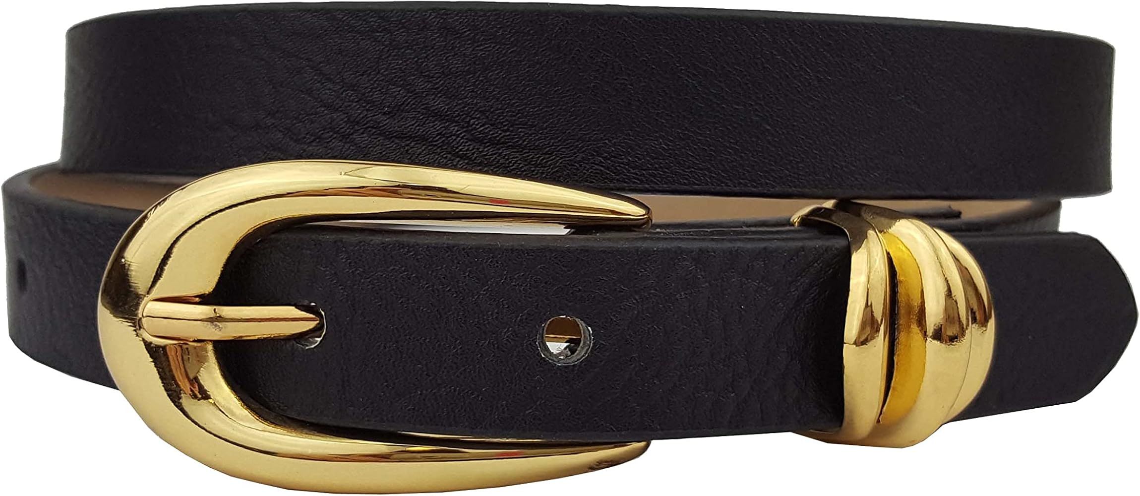 Classic Skinny Gold Buckle and Loop Belt | Amazon (US)