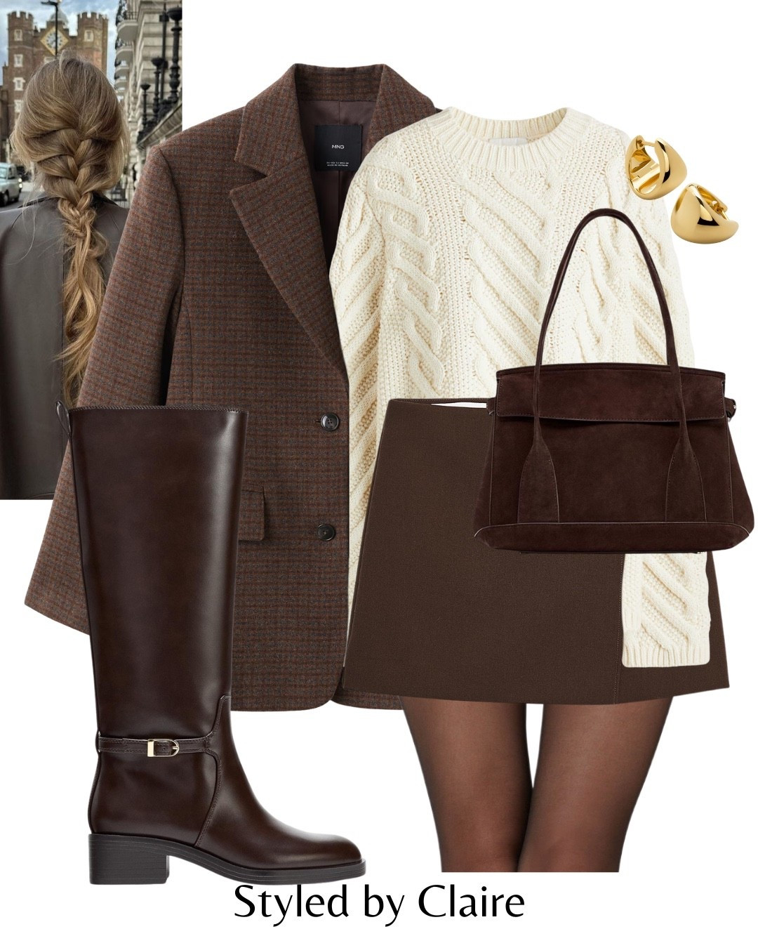 For the chic girls🙋🏽‍♀️
Tags: riding faux leather Zara boots houndstooth structured blazer mango herringbone brown checked skort skirt brown asymmetric cable knit jumper H&M tights mocha suede tote bag fashion autumn winter inspo outfit ideas city break Parisian style Barcelona London capsule wardrobe 

#LTKshoes #LTKstyletip #LTKautumn