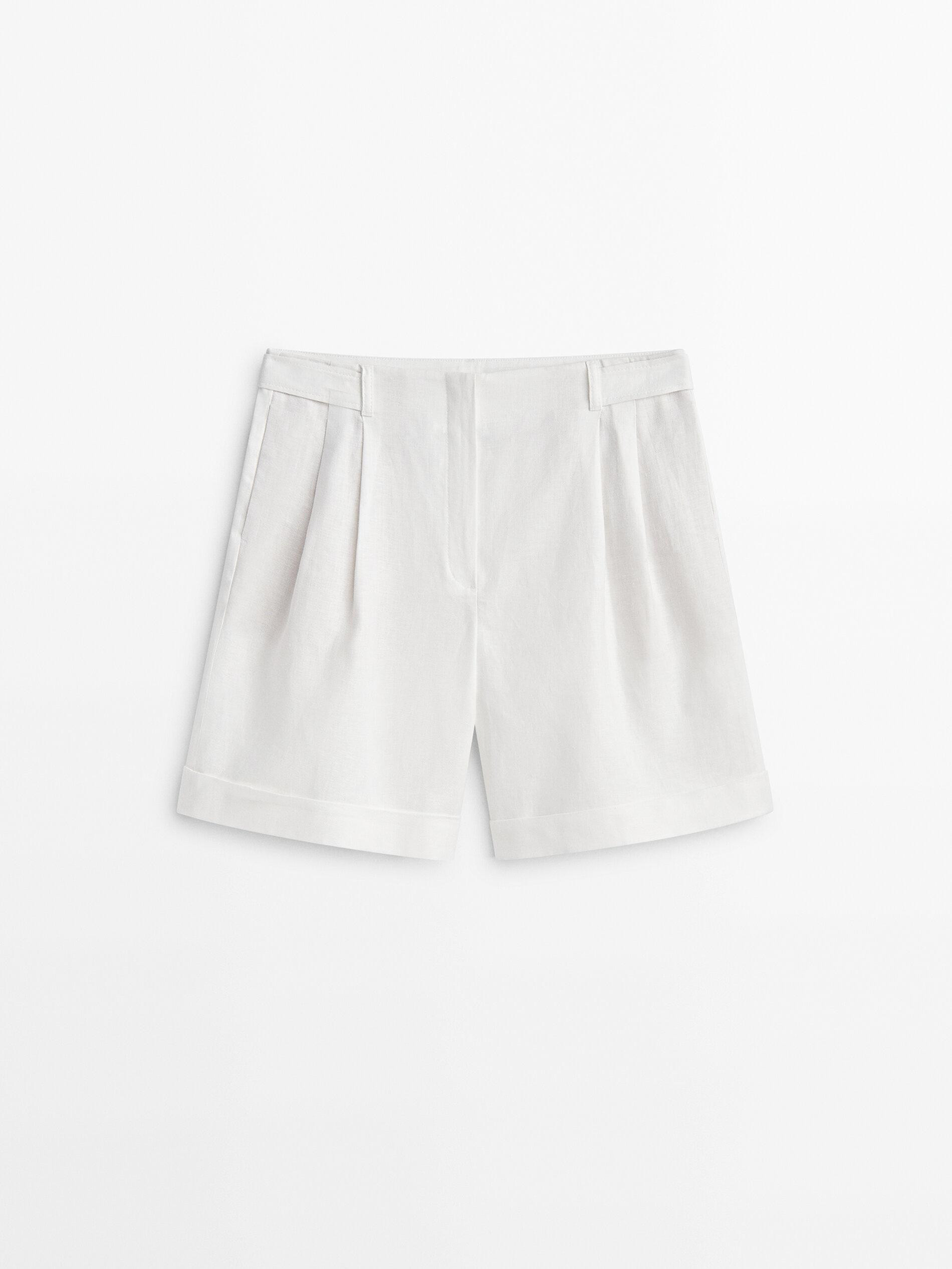 100% linen Bermuda shorts | Massimo Dutti US