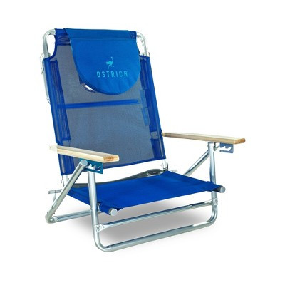 Ostrich South Beach Chair, Portable Tanning Recliner Chair with Carry Strap, Outdoor Furniture for Pool, Camping, or Backyard, Blue | Target
