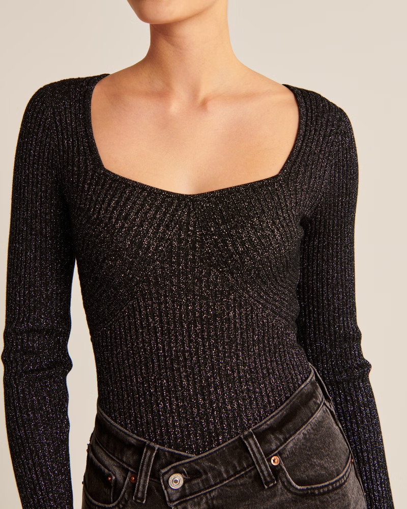 Women's Squareneck Sweater Bodysuit | Women's Tops | Abercrombie.com | Abercrombie & Fitch (US)