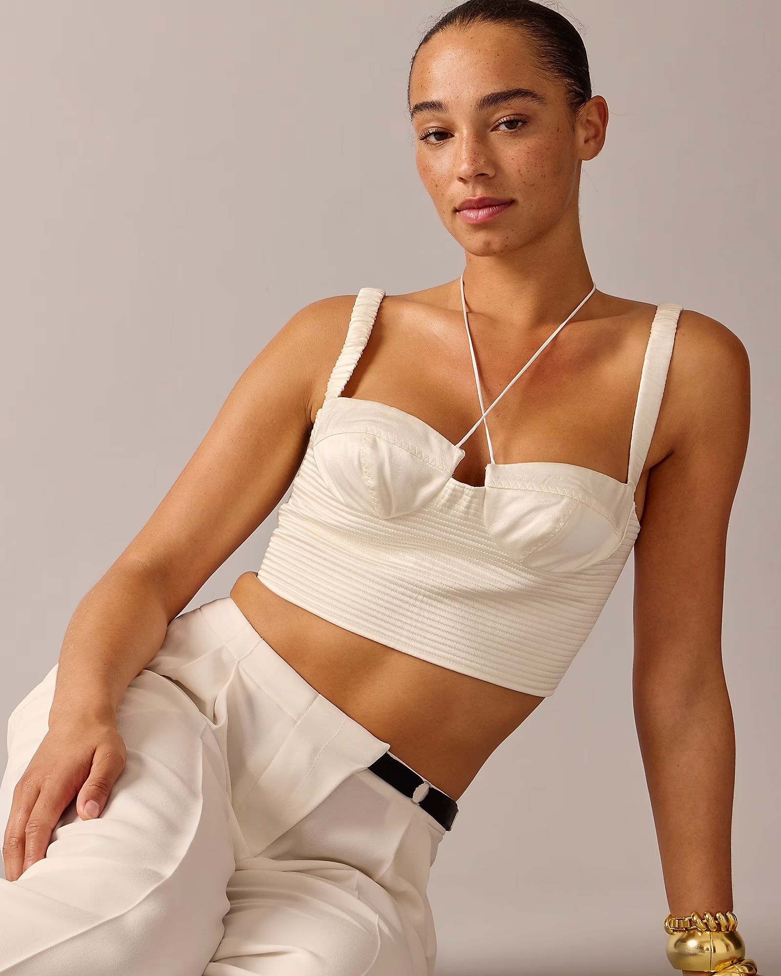 Limited-edition Anna October© X J.Crew cropped bustier top | J.Crew US