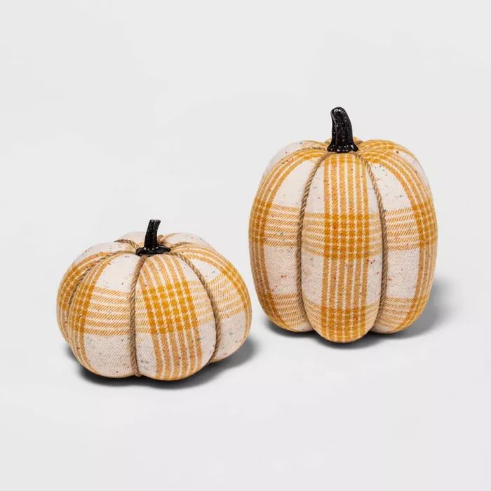 5.5" Harvest Tweed/Plaid Speckle Fabric Wrapped Pumpkin - Hyde & EEK! Boutique™ | Target