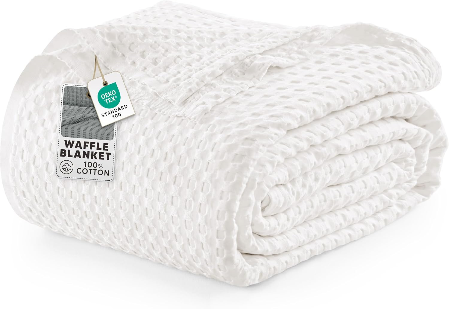 Utopia Bedding 100% Cotton Waffle Blanket King Size White, 90x108 Inch | Amazon (US)