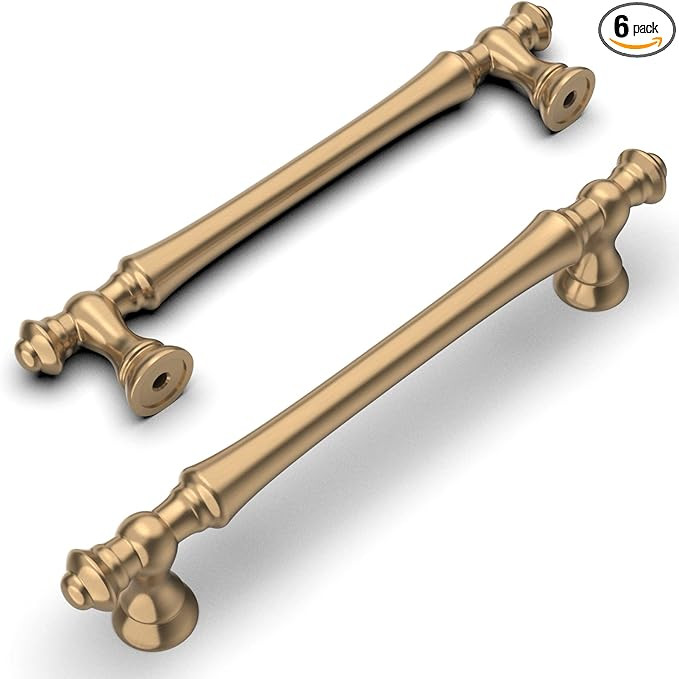 Amerdeco 6 Pack Champagne Bronze Cabinet Pulls 5 Inch(128mm) Hole Center Cabinet Hardware Kitchen... | Amazon (US)
