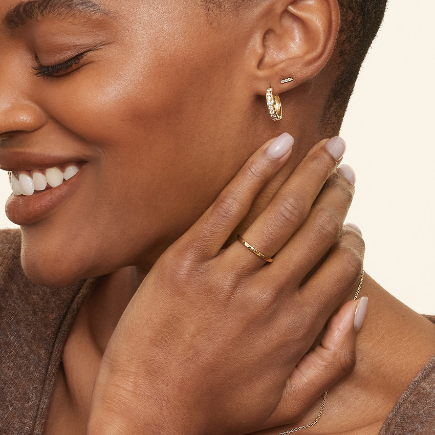 18K Yellow Gold Luxe Diamond Huggie Earrings (1/2 ct. tw.) | Brilliant Earth