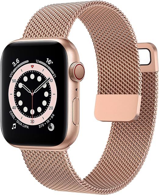 OUHENG Compatible with Apple Watch Bands 40mm 38mm 44mm 42mm, Magnetic Stainless Steel Mesh Loop ... | Amazon (US)