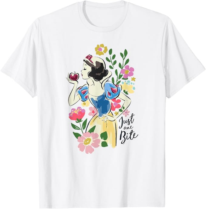 Disney Princess Snow White Just One Bite Floral T-Shirt Small | Amazon (US)