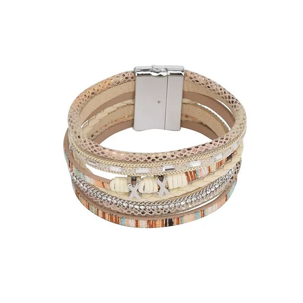 The Pioneer Woman - Women's Jewelry, Multi-Strand Faux Leather Magnetic Bracelet | Walmart (US)