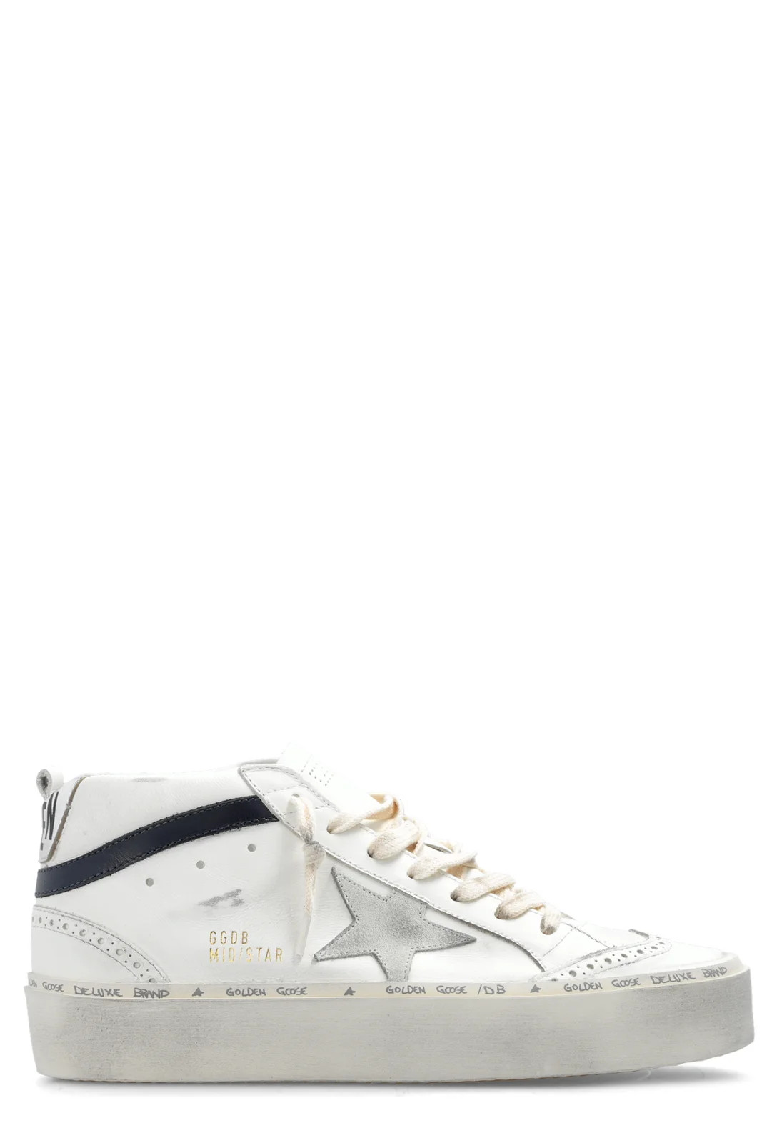 Golden Goose Deluxe Brand Mid Star High-Top Lace-Up Sneakers | Cettire Global