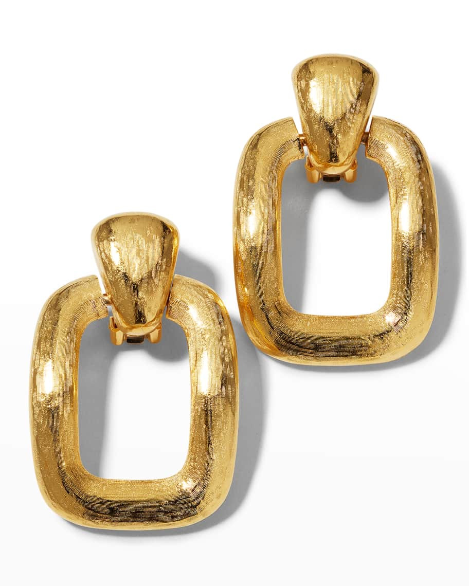 24k Gold Electroplate Rectangular Drop Earrings | Neiman Marcus