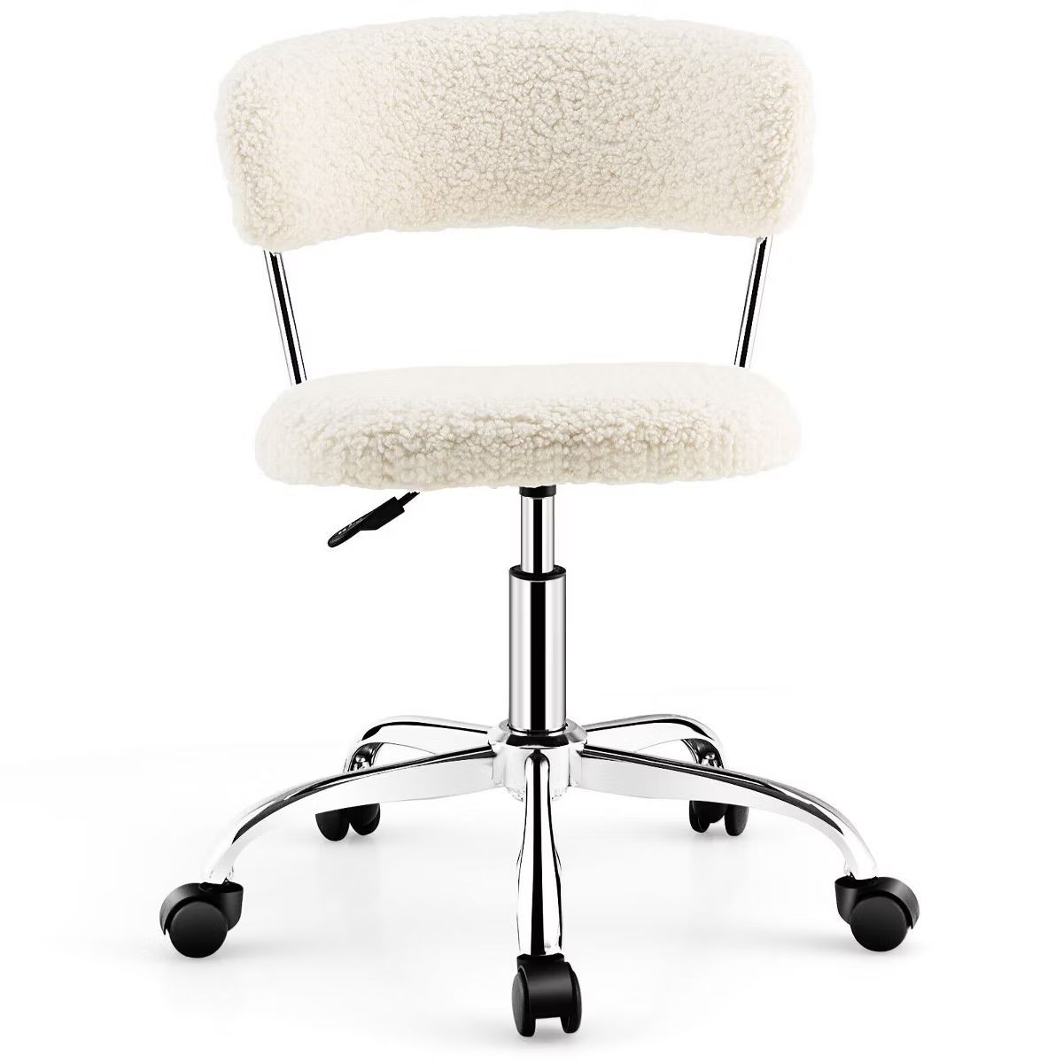 Costway Computer Desk Chair Adjustable Faux Fur Office Chair Swivel Vanity Chair | Target