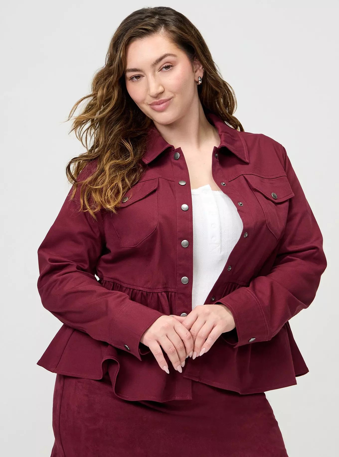 Peplum Twill Jacket | Torrid (US & Canada)
