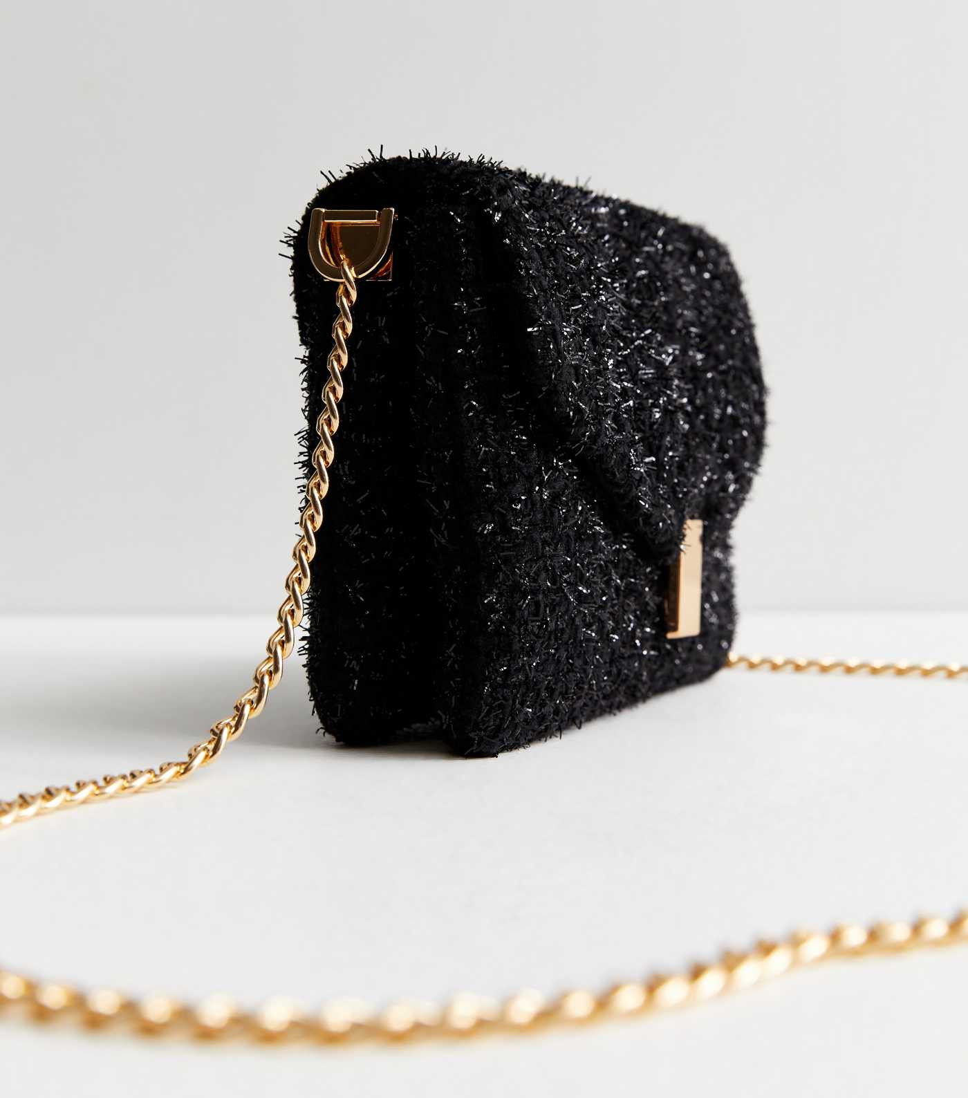 Black Glitter Bouclé Cross Body Bag
						
						Add to Saved Items
						Remove from Saved Item... | New Look (UK)